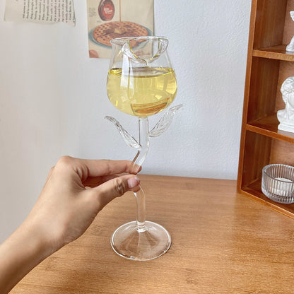 Rose-Shaped Wine Glass