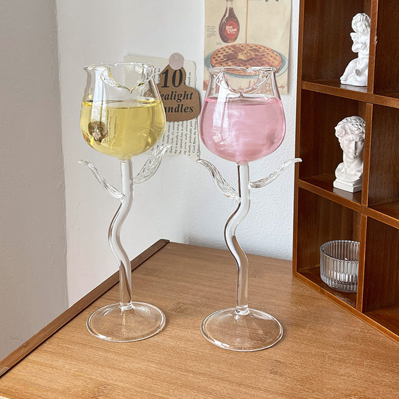 Rose-Shaped Wine Glass