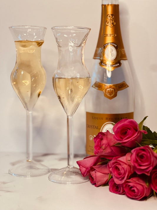 Naked Body Champagne wine glasses